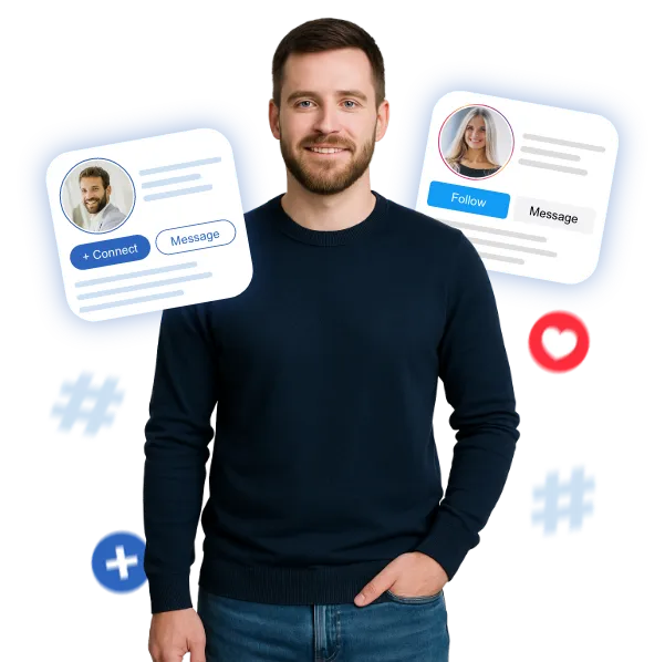 LinkedIn marketing illustration - connecting people